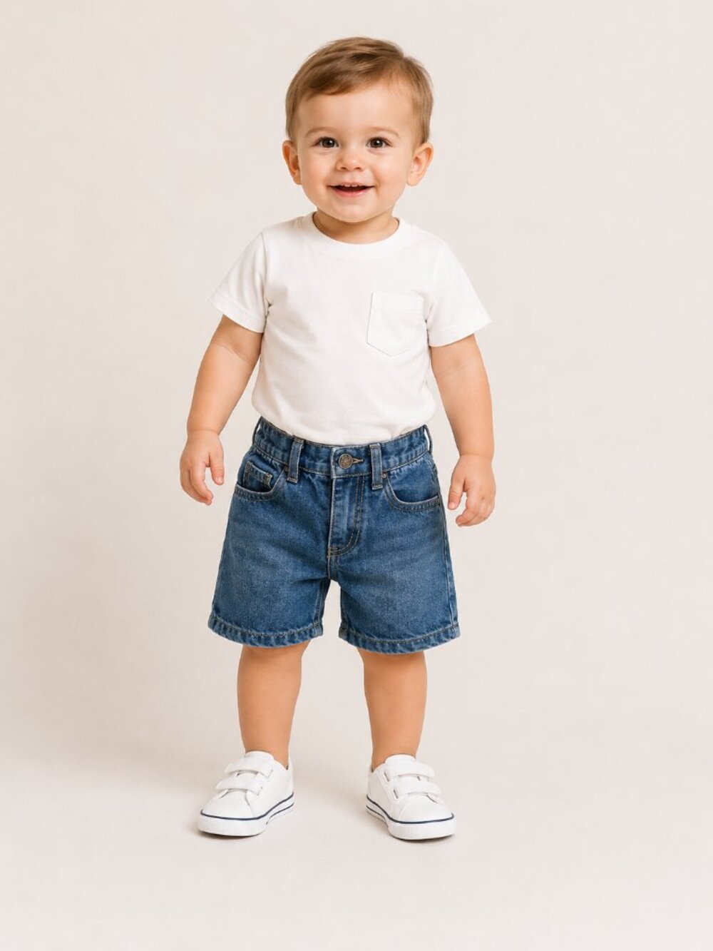 Mecca Toddler Boys Denim Shorts Size 12 Months Blue Jean Shorts Cotton Blend